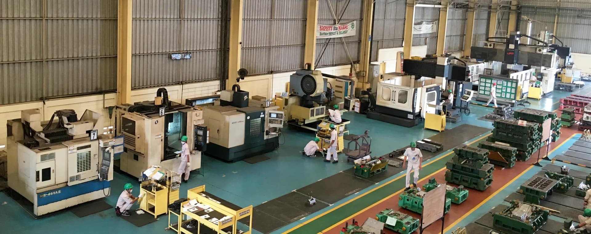 Machine tools on a workshop floor